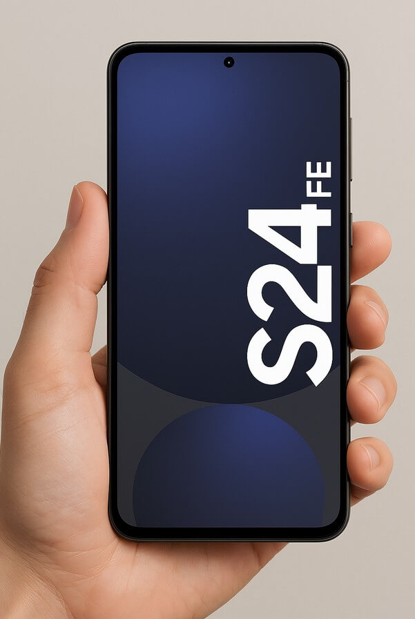 Le Galaxy S24 FE entre les mains